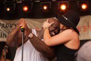 Rachael Ray Planting A Smooch on CeeLo Green at Feedback 2014