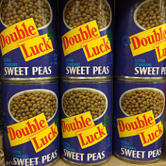 Cans of double luck sweet peans