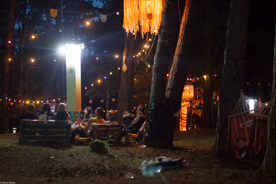 Light garden at night