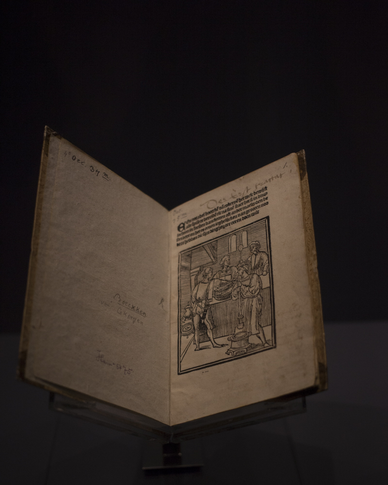 Old book on display,  The Latvian National Library , July 2014