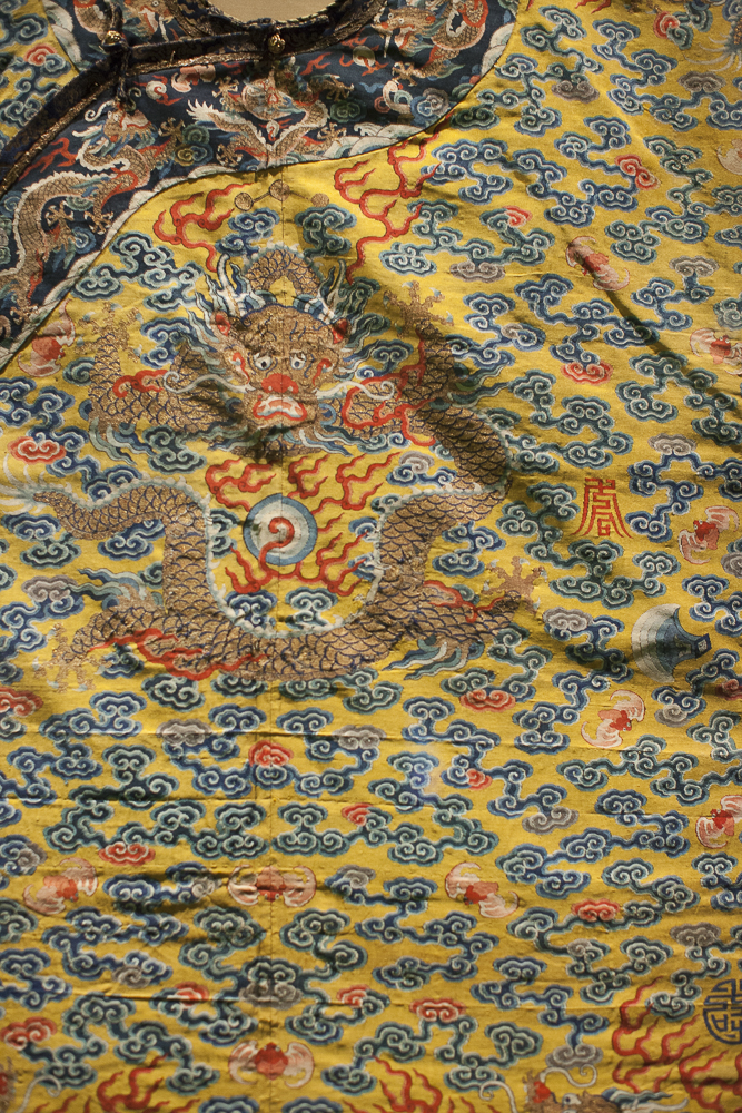 Yellow brocade detail From "China Through the Looking Glass" at the Metropolitan Museum of Art in NYC, 2015
