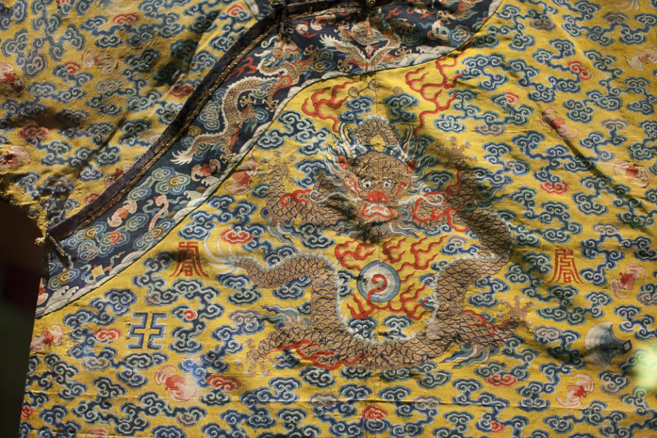 Vintage fabric details from "China Through the Looking Glass" at the Metropolitan Museum of Art in NYC, 2015