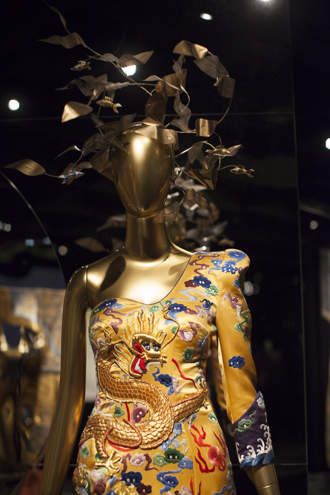 Yellow dress from "China Through the Looking Glass" at the Metropolitan Museum of Art in NYC, 2015