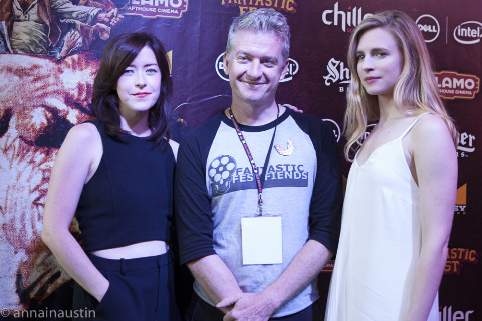 Julia Hart, Tim League Brit Marling, Brandy Fons red carpet Fantastic Fest 2015-9893